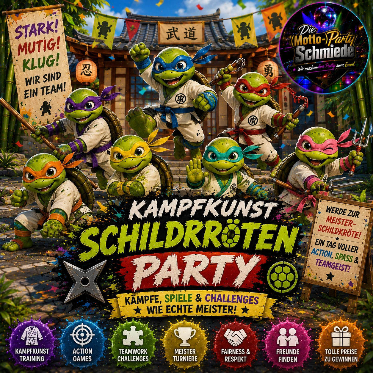 Kampfkunst Schildkröten Party Ideen
